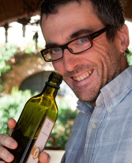 Man holding olive oil