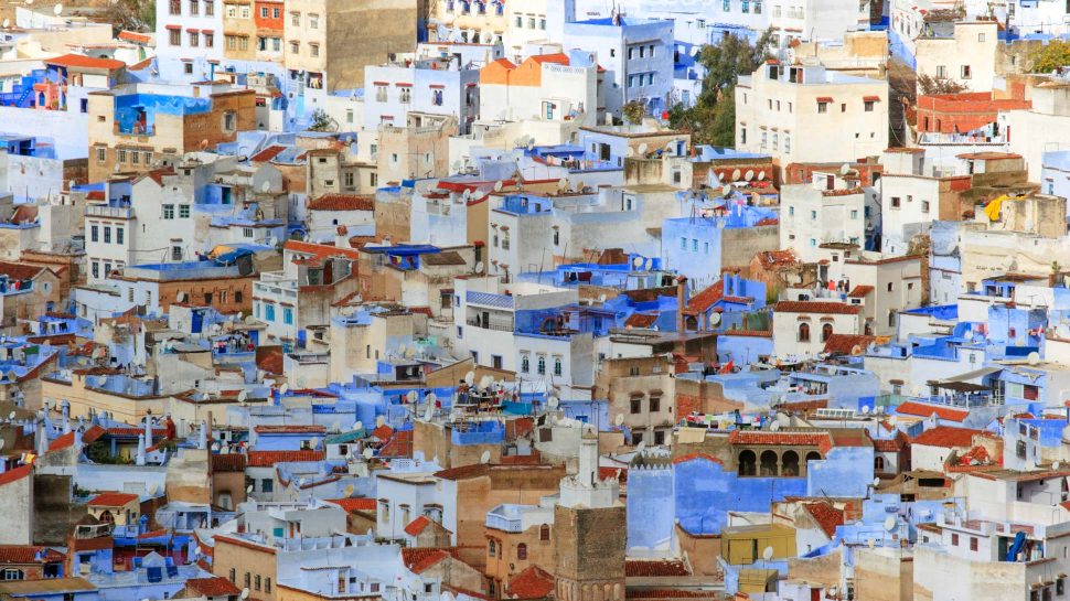 Moroccan blue buildings