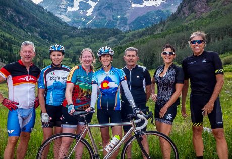 Bike group in the Colorado high country