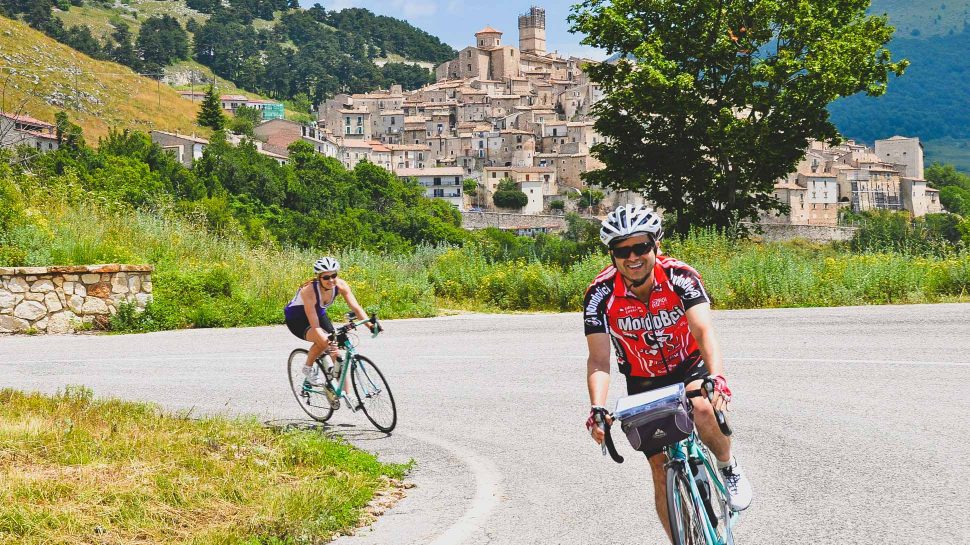 Biking through Italian mountains
