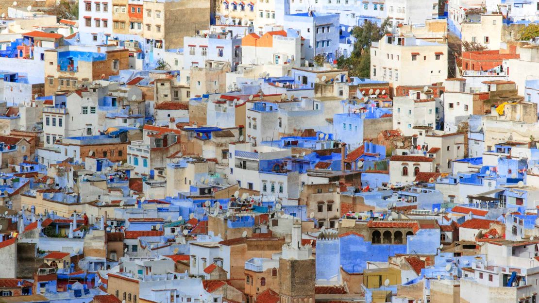 Moroccan blue buildings