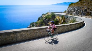Biking a coastal road