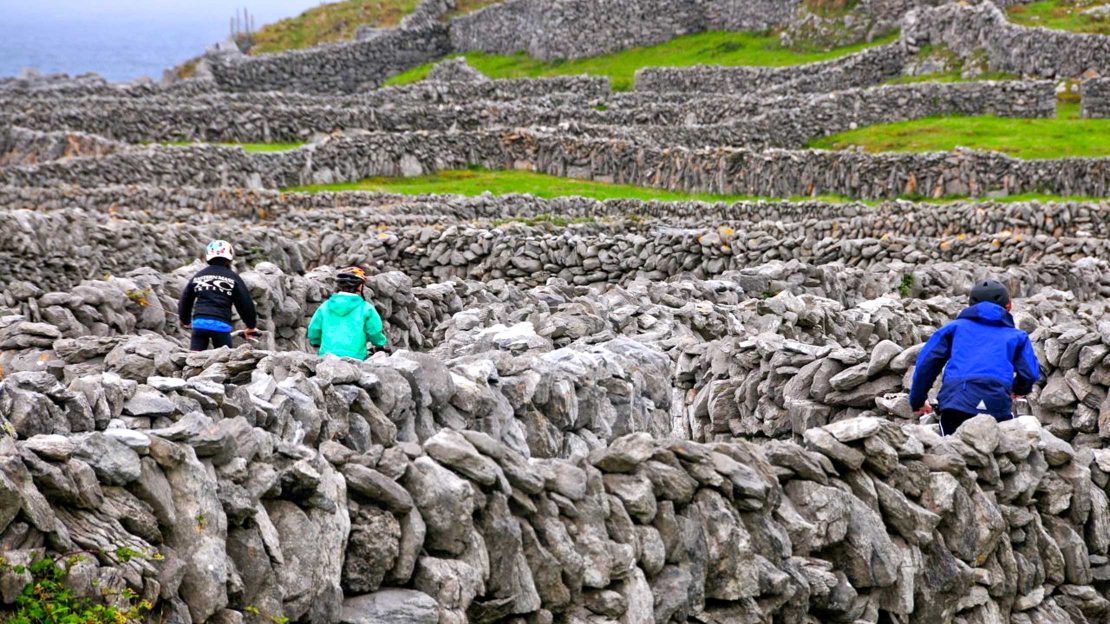 Navigating through rock walls in Ireland