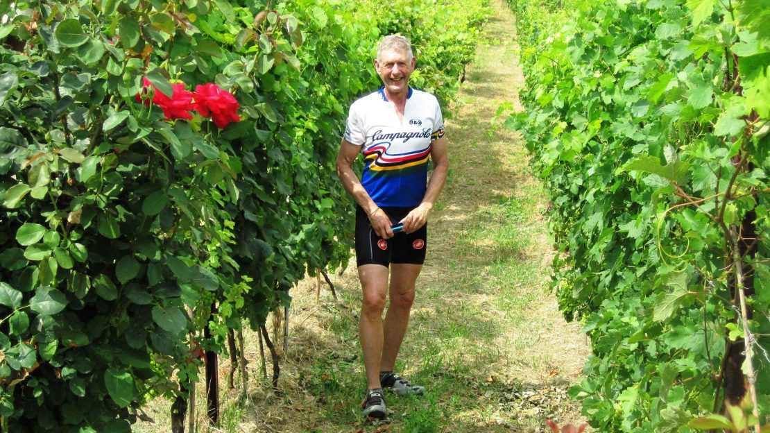 Man in a vineyard on the Piedmont: Barolo & Truffles tour