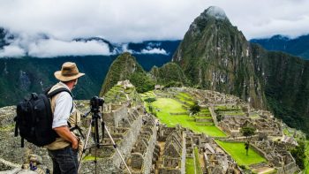 Man photographing Machu Picchu